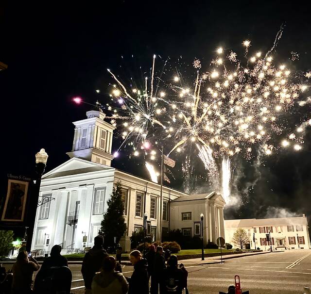 Fireworks over the Courthouse in Georgetown capped off this years Grant Days celebration. Photo by Wade Linville