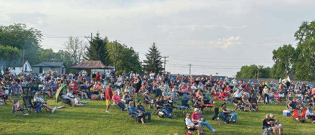 A large crowd gathered for Mt. Orab Music in the Park on June 3. Photo by Wade Linville