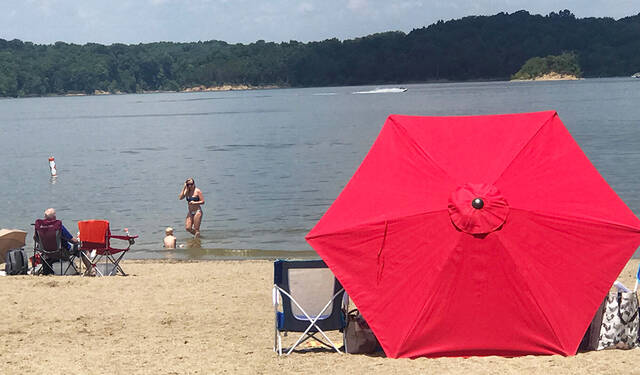 The vast beach running along Harsha Lake – also known as East Fork Lake – in East Fork State Park is the place to be on a hot and humid July day.