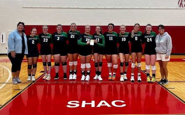 The Fayetteville-Perry Lady Rockets are this years Brown County Volleyball Invitational Tournament champions.