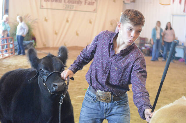 Kayne Dotson takes part in the beef show at this years Brown County Fair. Photo by Wade Linville