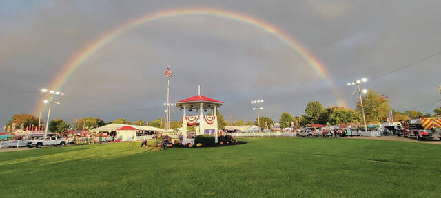 A rainbow over the Brown County fairgrounds on day one of the Little State Fair. Photo provided