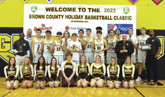 The Western Brown Broncos are the 2023 Brown County Holiday Tournament champions. Photo by Wade Linville