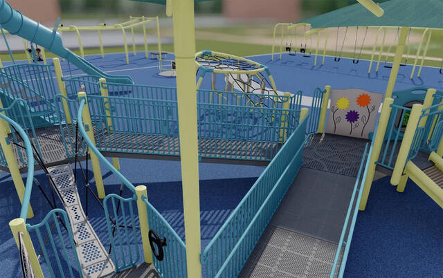 An initial rendering of the improvements planned for the Mt. Orab Community Playground.