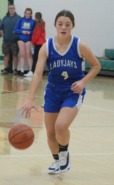 Ripleys Ellaina Hutchinson drives to the hoop during a game this season. Photo by Wade Linville