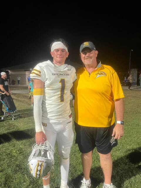 Zaiden Nichols recorded three interceptions in the Western Brown Broncos week two win over Washington Courthouse. Photo provided