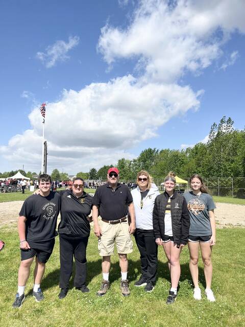 Larry Gardner is pictured with family at this years Ohio Seventh and Eighth Grade State Track and Field Meet. From the left, Will Hastings, Mindy Hastings, Larry Gardner, Amanda Johnson, Lydia Johnson, and Lauren Johnson. Photo provided