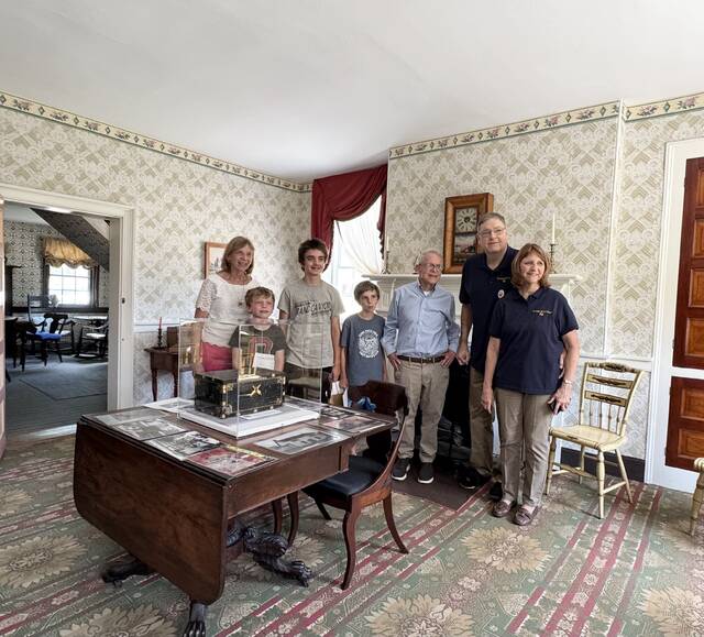 During Ohio Governor Mike DeWines Aug. 11 visit to Brown County with First Lady Fran DeWine and three of their grandchildren for two ground breakings on local projects funded through the Appalachian Community Grant Fund, they took a tour of the historic boyhood home of U.S. President Ulysses S. Grant in Georgetown. Photo by Wade Linville