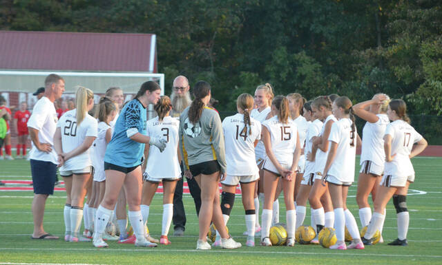 The Western Brown Lady Broncos prepare for their Sept. 15 non-league game at Hillsboro. Photo by Wade Linville