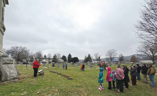 Gathering for the 2025 Wreaths Across America Day ceremony held at Ripleys Maplewood Cemetery on Dec. 13. Photo by Wade Linville