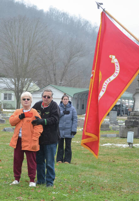 Honoring veterans during this years Wreaths Across America Day ceremony in Ripley on Dec. 13. Photo by Wade Linville