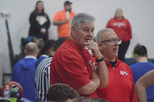 Easterns longtime varsity boys basketball coach, Rob Beucler, has been selected as the Ohio High School Basketball Coaches Association District 14 Division V Coach of the Year. Photo by Wade Linville